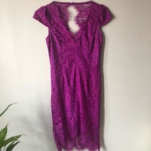 ❤️L’ Atiste by Amy Purple Lace Dress High-Low S